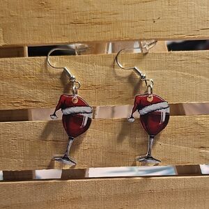 Festive Wine Glass Earrings